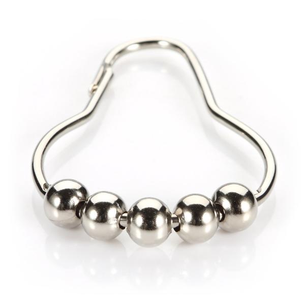 12 Sets Shower Curtain Rings Stainless Steel Rustproof Metal Hooks For Bathroom