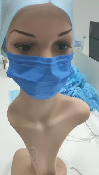 S&J 4Ply Protective Preventive Disposable Face Mask Respirator Medical Surgical Ear Loop Daily Use Hospital School Sapphire Blue
