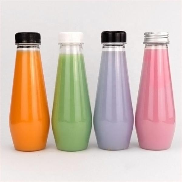 Degradable Disposable Plastic Juice Bottles Empty Juice Bottles With Caps 350ml