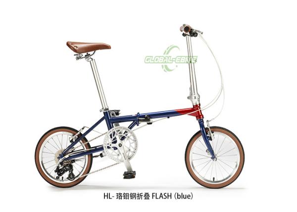 16inchx1.35 Unisex Non Electric Folding Bike Adjustable Handlebars Red Blue Color