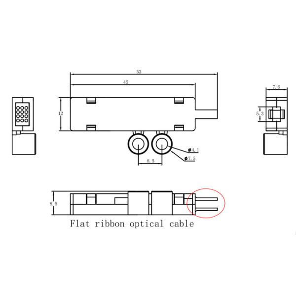 Optical fiber fan out Kit 12 color 900um loose tube length 1m