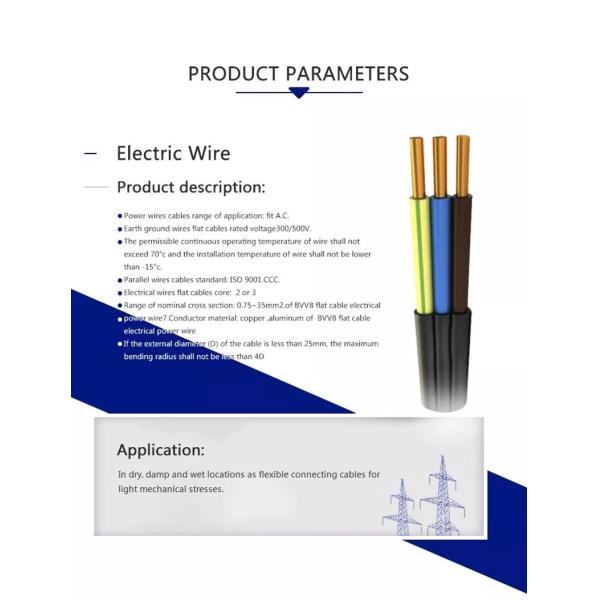 450V 750V Electric Wires With Al Copper Conductor