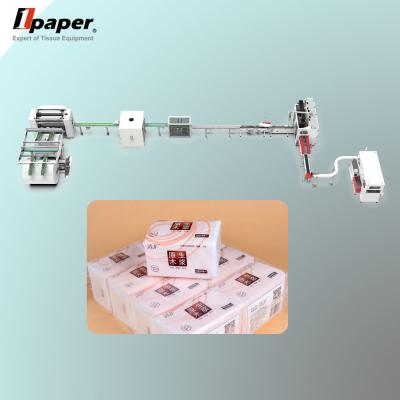 Linha de produção de papel higiénico de pequena dimensão com velocidade de embalagem ≤ 120 caixas/minuto e saída