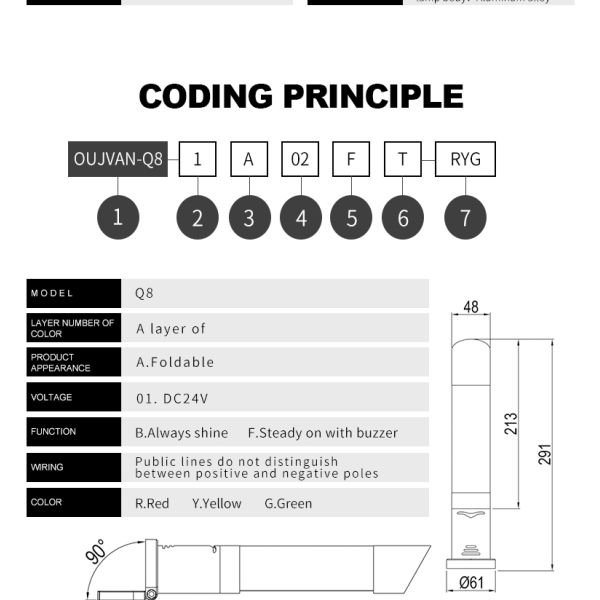 Luz de torre de señal de lámpara de torre de máquina personalizada tipo plegable tricolor
