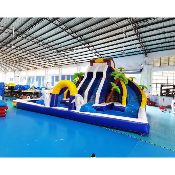 Plato Double Side Inflatable Water Slide Jumper Bounce House