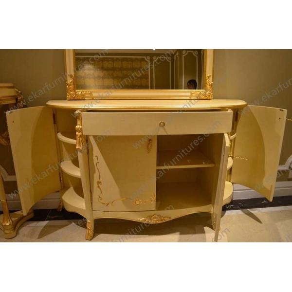 Dining Room Furniture Silver Finish Solid Wooden Cabinet FVC-101