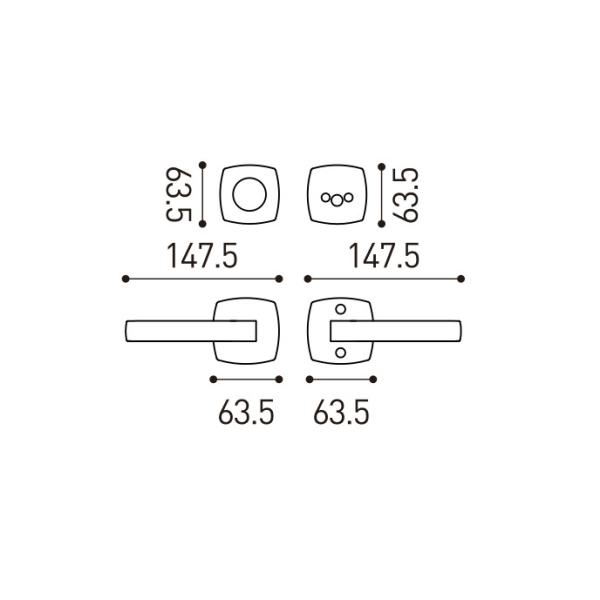 Amertop Brass Door Handle Lever with Modern Contemporary Art Design for Home Bedroom or Bathroom Privacy