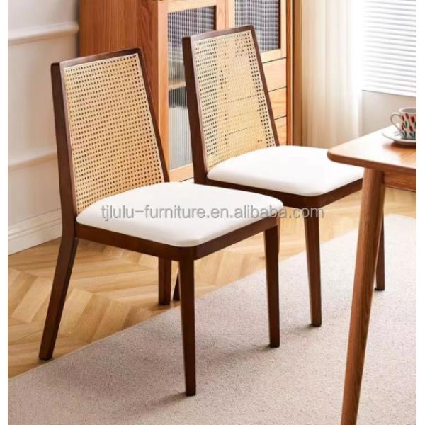NC/PU Paint Finish Wood Upholstered Dining Chair for Modern Nordic Design and Solid Wood Style