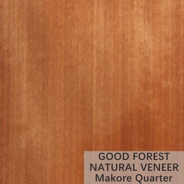 Color Makore Natural Wood Veneer Crown Cut Grain Customized Service