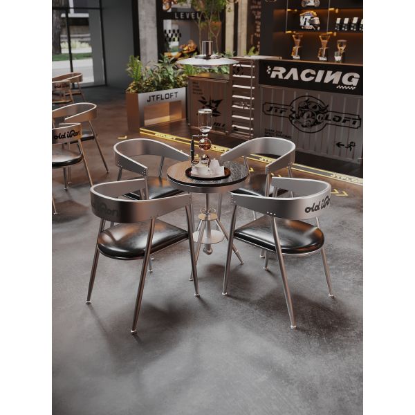 Vintage Bar Table And Chairs Compact Industrial Bar Furniture For Coffee Shops