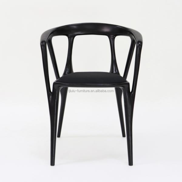 2024 Vintage Nitrolacquer Finish Madera Artística Muebles personalizados Tejido Tapicería Silla de comedor para restaurante