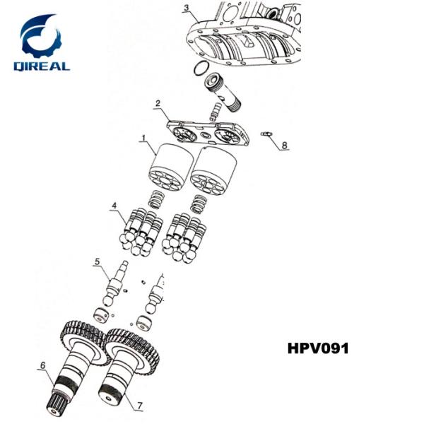Kit de reparo da bomba hidráulica principal HPV145 para escavadeira Hitachi EX300-3