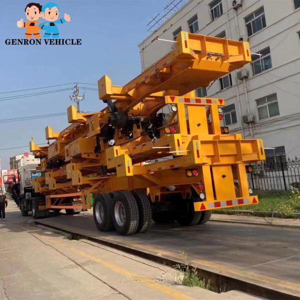 Port 2 Axles 40ft Terminal / Skeleton Container Transport Semi Trailer Truck