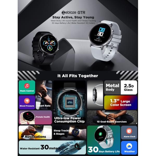 дозор IP68 техника андроида IOS Smartwatch 180mAh Zeblaze совместимый