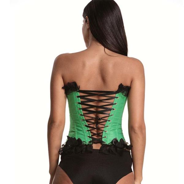 3XL sexy verdes mais pechugóns e o espartilho atam acima o instrutor da cintura do espartilho