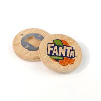 Blank Round Sublimation Wooden Magnetic Beer Bottle Opener