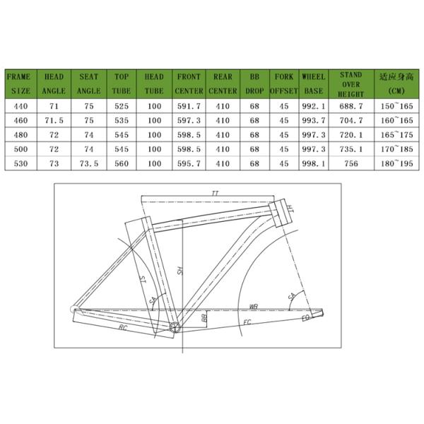 Сплав рамки AL6061 велосипеда дороги OEM 46cm 48cm 50cm 52cm алюминиевый