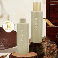 250 ml garrafa de loção de shampoo cinza cilíndrica lisa com bomba dourada