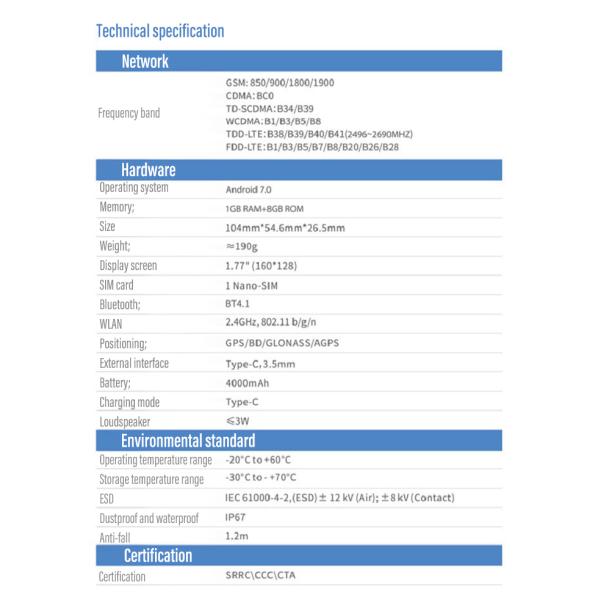 Pnc370se Walkie Talkie Rede Pública IP67 Impermeável Perfuração GPS Posicionamento