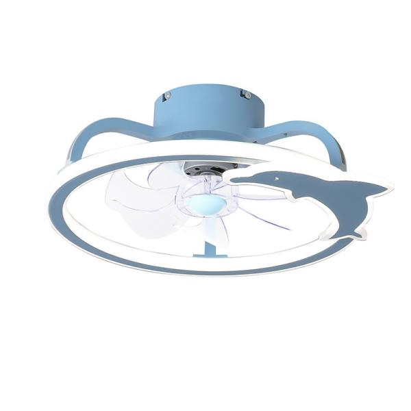 2- Contemporary 5 Blades Integrated LED Ceiling Fan for Children's Bedrooms Living Room ABS AC