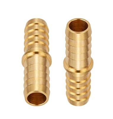 1/4 To 3/16 ID Brass Hose Barb Reducer , Mender Union Barb Fitting Reducer
