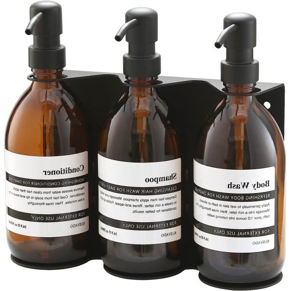 Sustainable Wall Mount Adjustable Height Soap Dispenser Holder for Refillable Bottles