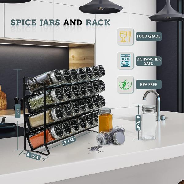 4 Layers Wire Iron Mesh Spice Jar Rack for Kitchen Organization Rack Size 30*9.8*23.3cm