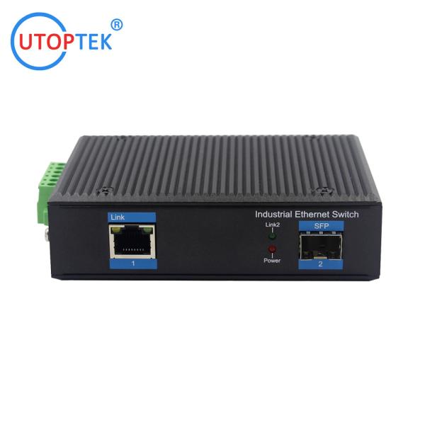 UT11G-SFP 10/100/1000M 1SFP+1RJ45 unmanaged industrial media converter DIN Rail sfp switch converter