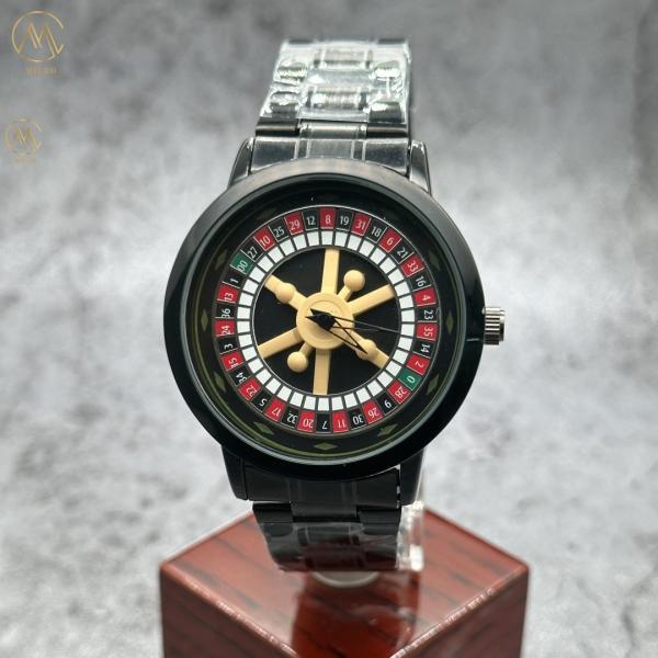Seven Color Stainless Steel Strap Watch Quartz  Movement Analog Display Type
