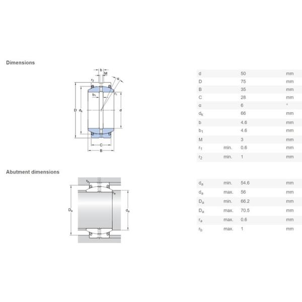 Radial Spherical Plain Bearings and Rod Ends No Cage 50×75×35mm for Metals