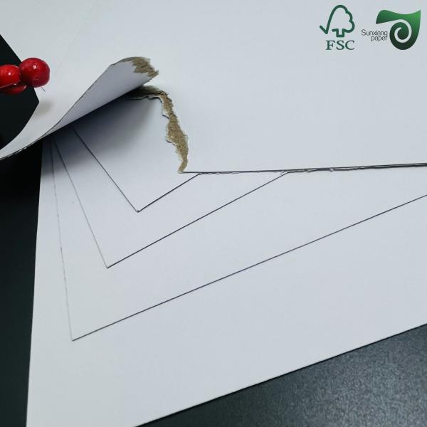 Tableau duplex revêtu FSC 100 400μM Papier de pierre recyclé double face revêtu étanche à l'eau