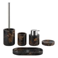 Atenas Gold Flower Marble Bathroom Accessories Sets com peças de cromo