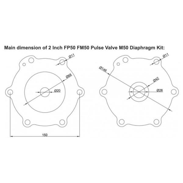 M50 Diaphragm Repair Kit Turbo 2