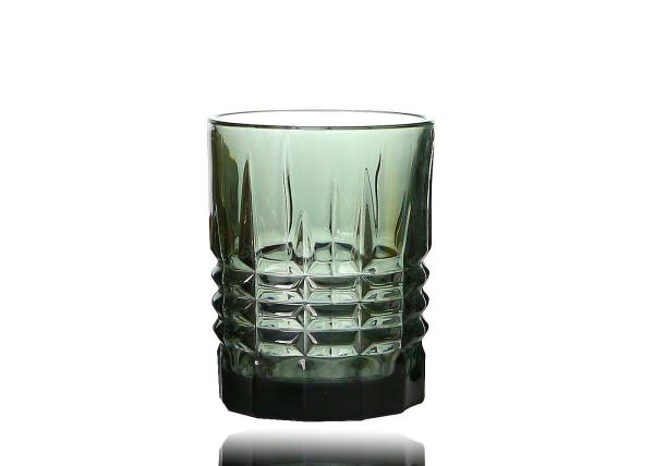 Solid Smoky Grey Crystal Highball Glasses, Geometric Embossed 12 Oz Highball Glasses