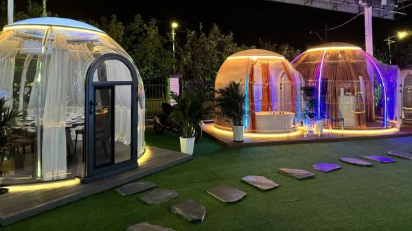 Hot-selling Polycarbonate Dome House Waterproof  View Star Bubble House Sound Insulation Geodesic Dome