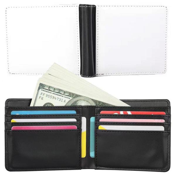 Mens Personalized Bifold Wallet With Multiple Card Slots PU leather Sublimation Wallet Blanks