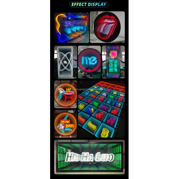 Внутренний декор LED зеркало персонализированное свечение для индивидуальных дизайнов неограниченное зеркало