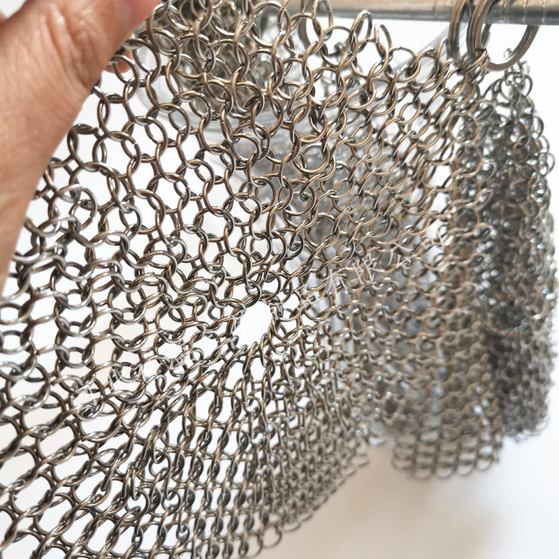 Тип уборщик сварки Chainmail нержавеющей стали колец круга для стекла
