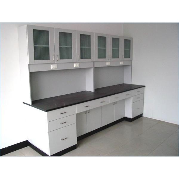 C-Frame Wood Steel Chemical Laboratory Wall Bench With Epoxy Resin Top