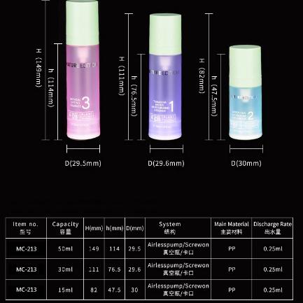 Flacon pompe airless 15ml 30ml 50ml Emballage cosmétique en gros (MC-213)