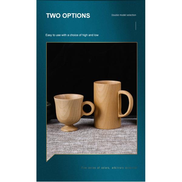 Japanese Creative Wooden Coffee Mug Household Solid Wood Handle Handy Cup
