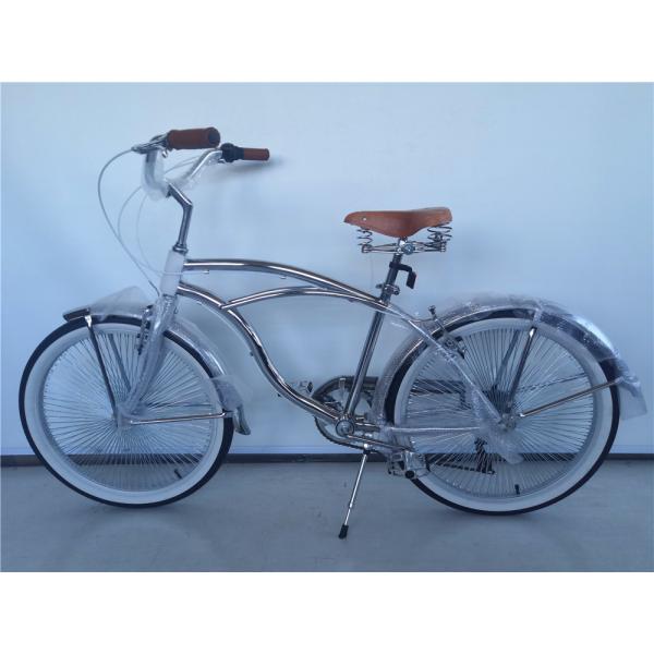 26*2.125 Tire Vintage Style Adult 26 inch Single Speed Retro Chrome Beach Cruiser Bike Bicycle