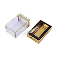 Boîte de papier en carton or de luxe avec couvercle acrylique pour emballage cosmétique