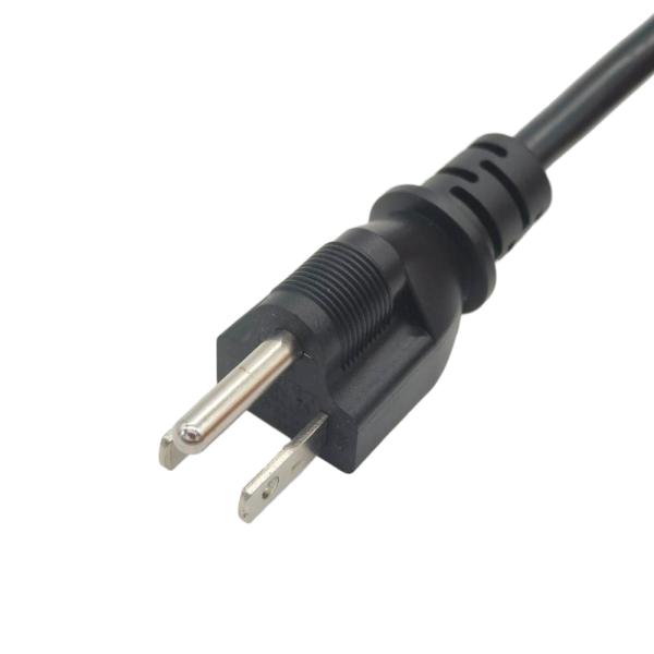 日本 3ピン電源コード 125V 1.8m 黒 VCTFケーブル