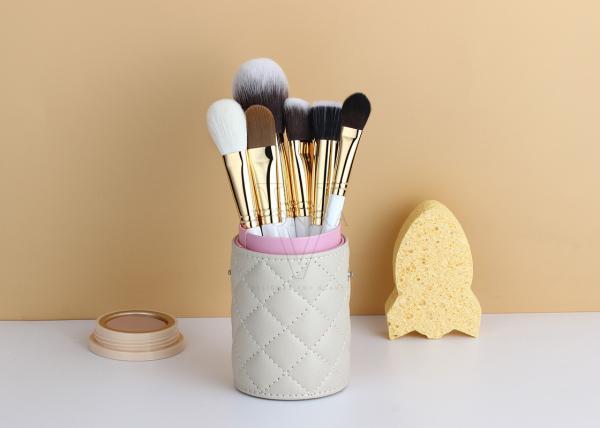A composição do estúdio 16pcs do artesão de Vonira escova os punhos de madeira de Kit With Gold Copper Ferrule