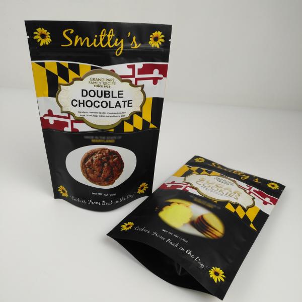 Embalagem de sacos de lanches ecológicos impressos digitalmente com fecho de fecho de plástico