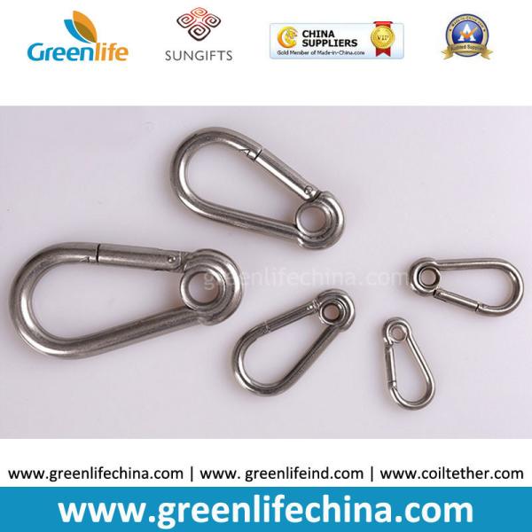 Alumium Gourd Shape Silver/Black Carabiner Hooks 6CM Length