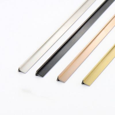 304 V Grooved T Shape Tile Trim Gold Hairline Mirror Stainless Steel Edge Trim