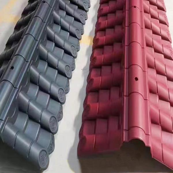 Wholesale Cheap Price Wall Tiles Chinese Retro-style Plastic Resin Red Synthetic Roof Tiles
