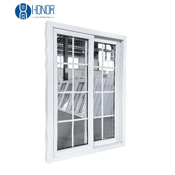Fenêtre coulissante en PVC avec verre trempé et moustiquaire